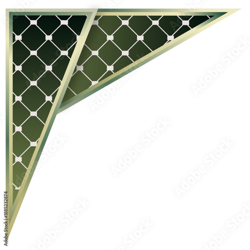 Islamic geometric frame with arch and border ornament