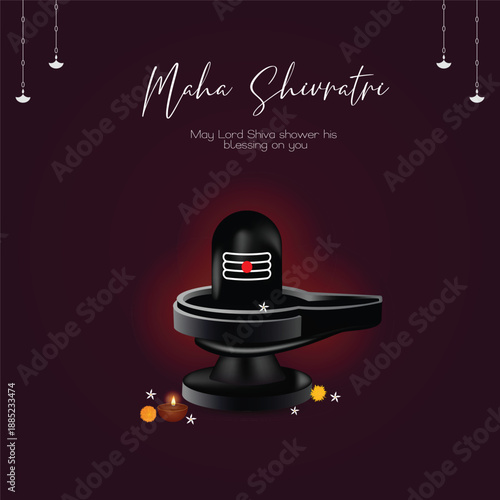 Lord Shiva Meditation Vector Illustration for Maha Shivratri
