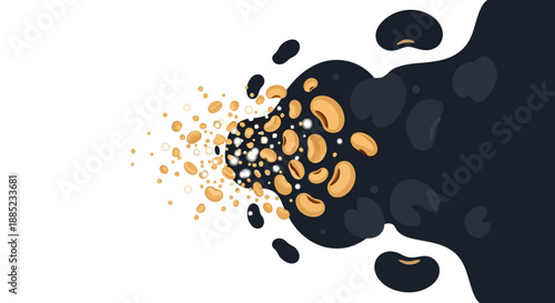 Vector illustration of a person throwing beans during Setsubun ritual with oni character on a white background.