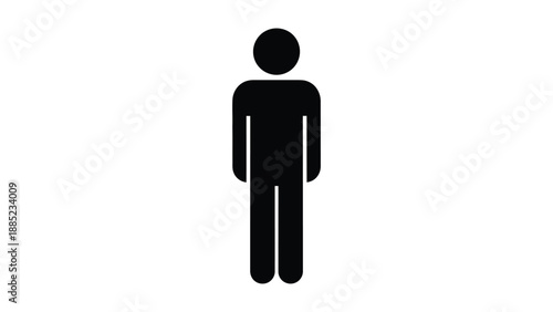 Simple black pictogram representing a generic human figure