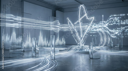 AI Agent Orchestrating Data Flow in a Futuristic Digital Network Environment