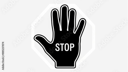 Stop Hand Symbol Graphic.