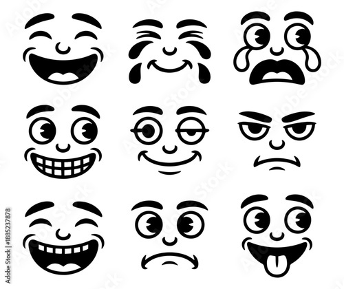 set of funny faces