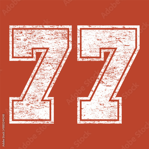 Distressed Collegiate Number 77