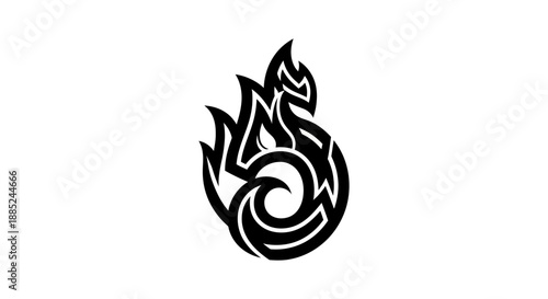 Abstract flame design on white background