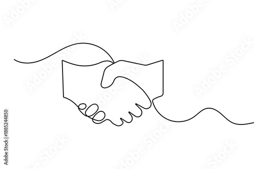 Continuous one line drawing of human hand gestures in minimalist style isolated outline vector