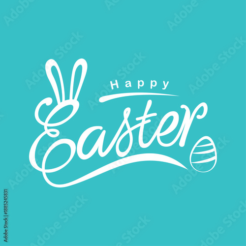 typograph of easter day greeting post with blue background