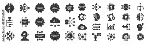Ai and technology icons collection
