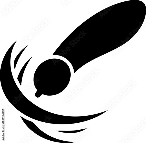 Winged sycamore seed silhouette isolated on white background minimalist helicopter seed and maple tree nature illustration