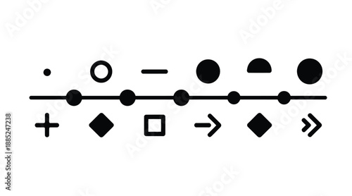 Minimalist mathematical symbols and shapes