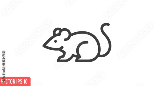 A simple and elegant line art icon of a mouse, perfect for digital and print designs