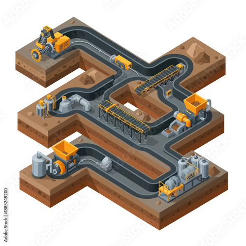 Industrial Pipeline System with Valves and Pumps.