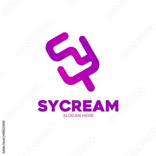 Creative Initial Letter SY or Y Monogram Logo Vector in Shape of Ice Cream Stick suitable for Creamery Business, Gelato Store, and Candy Shop Symbol