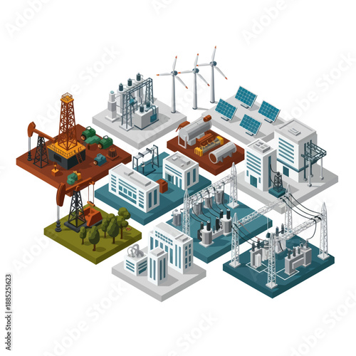 Various 3D Industrial Facilities and Equipment.