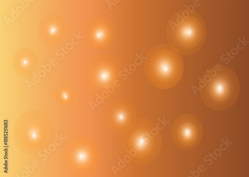 Soft golden light orbs creating a bokeh effect on a dark gray to white background gradient