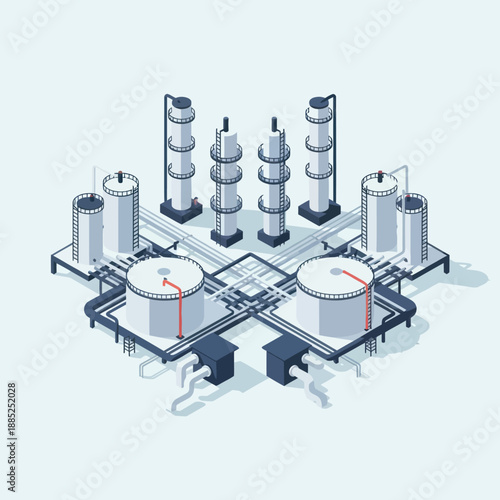 Industrial Plant Facility with Storage Tanks.