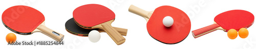 detailed photograph featuring ping pong paddles and balls, capturing the essence of table tennis sports and recreation.