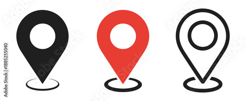 Map pin location icons, showcasing contemporary map markers, pointer symbols, and clean vector illustrations for navigation and UI projects.