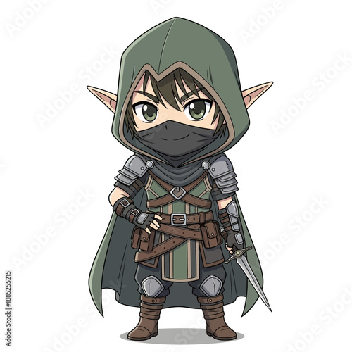 Chibi Elf Rogue Warrior Anime Character