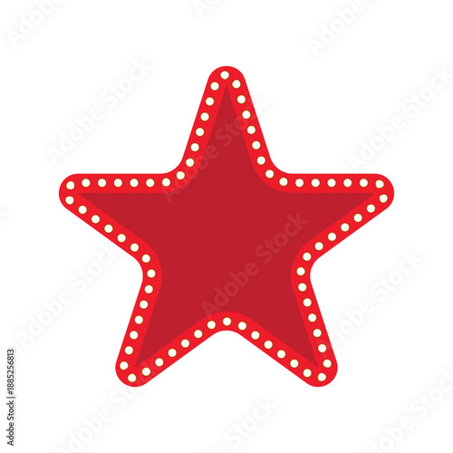 A vibrant red star vector illustration isolated on a white background serves as a versatile holiday ornament