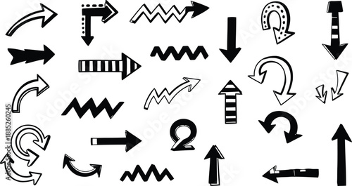 Minimalist directional arrows set
