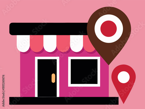 Cute Shop Store Building, Pink Kawaii Storefront Illustration, Cartoon Market Drawing, Small Business Sketch, Retail Store Art, Shopping Building Design, Cute Store Collection

