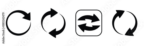 Arrow refresh icons, featuring reload, rotation, and loop designs for user interfaces, apps, and web projects.