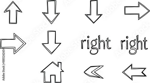 Directional arrows set for navigation