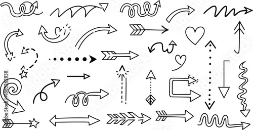 Diverse directional arrows icon set