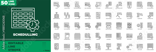 Schedulling Line Editable Icons set