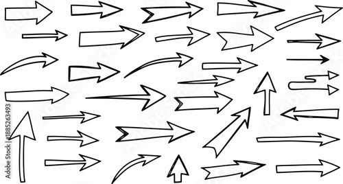 Diverse direction arrows set