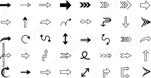 Minimalist directional arrows set