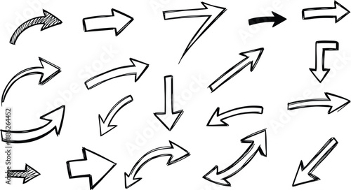 Minimalistic directional arrows set