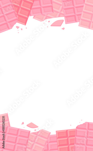 いちご板チョコレートの上下フレーム_縦