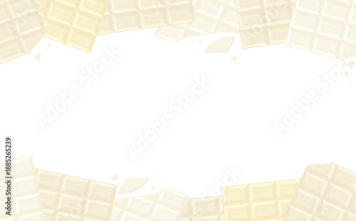 ホワイト板チョコレートの上下フレーム_横