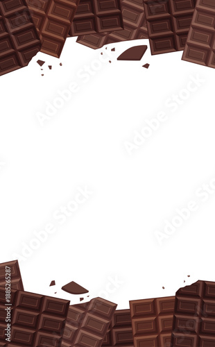 板チョコレートの上下フレーム_縦