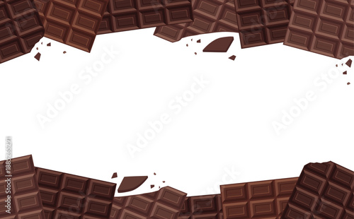 板チョコレートの上下フレーム_横