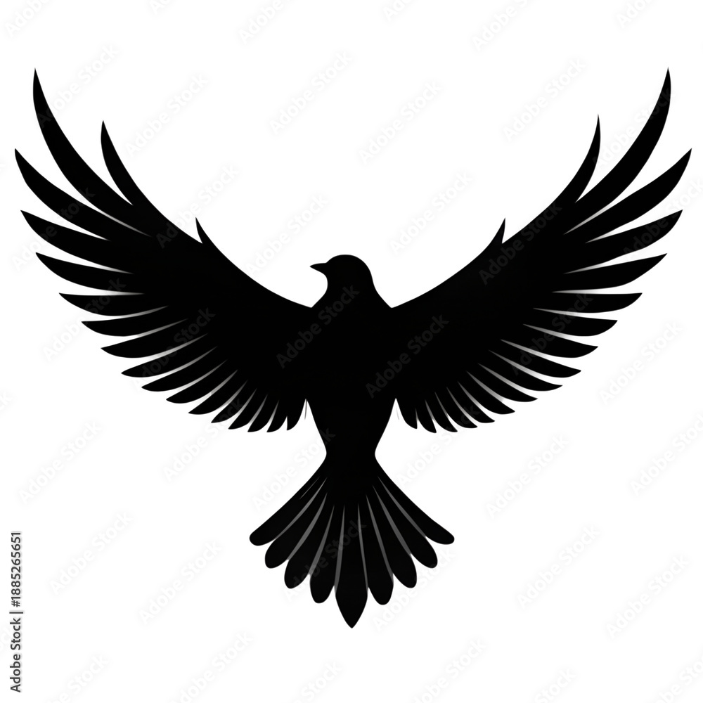 Fototapeta premium Flying Bird Silhouette PNG, Minimal Isolated Bird Shape Transparent