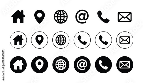 Web icon set, featuring website icons in vector format for computer, mobile, and digital interface design projects.