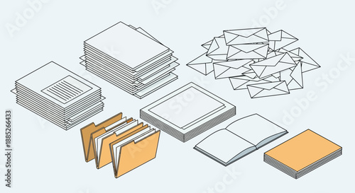 Organizing documents and papers with folders.