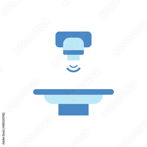 Isolated illustration of X-ray machine with flat design for drawing, hospital equipment icon.