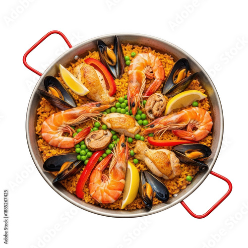 Delightful seafood paella dish
