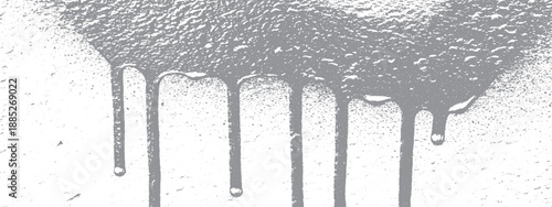 Gray paint drips on a white background abstract texture.