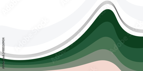 Abstract Green Layered Waves BackgroundAbstract Green Layered Waves Background