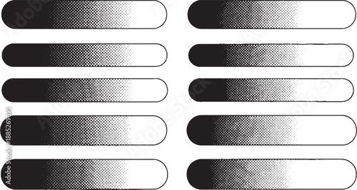 Monochromatic Gradient Bars Displaying Smooth Transitions from Dark to Light.