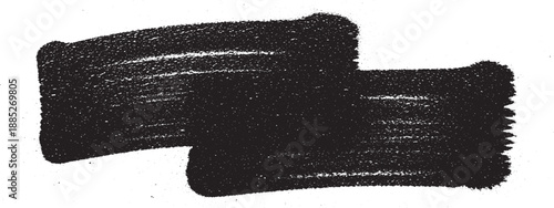 Two black hair rollers on a white background.