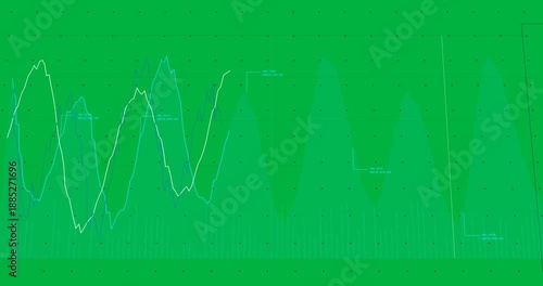 Left traces starting measurement on cyan waveform, cursor sliding, labels updating, transparent bg