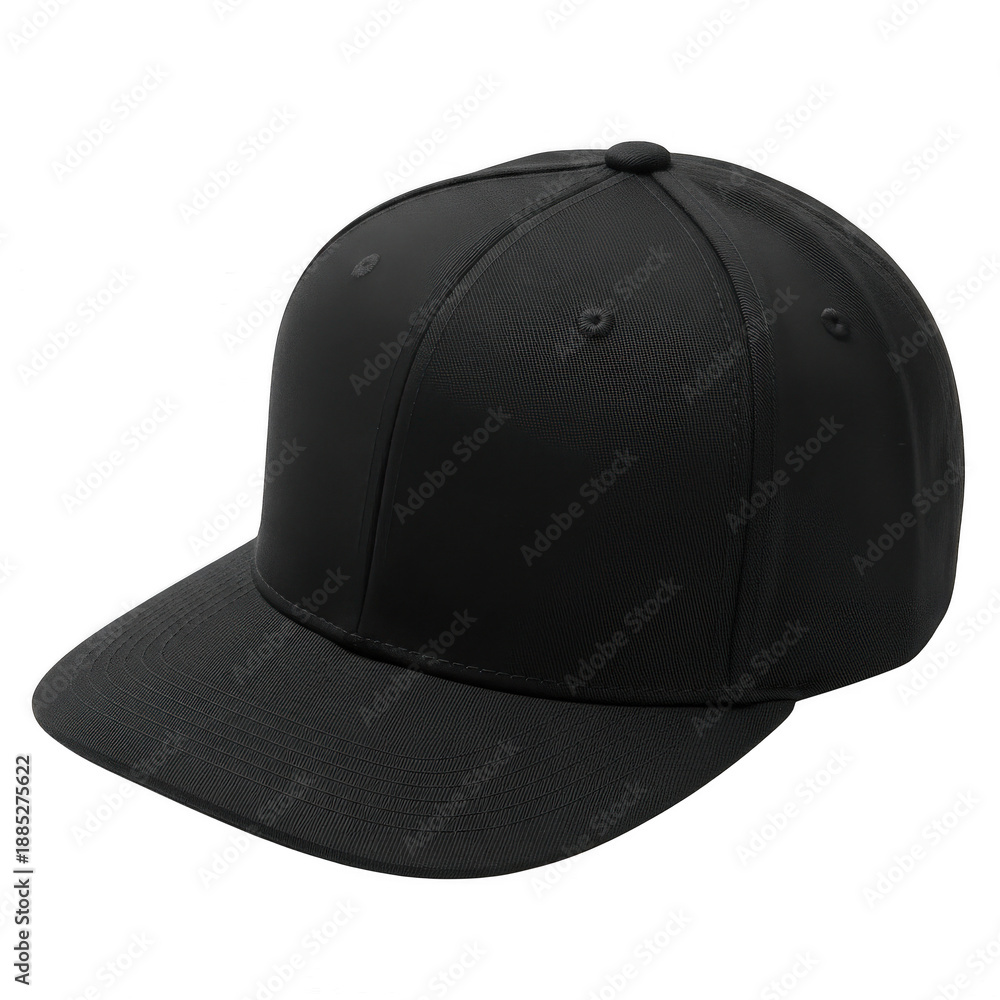 Fototapeta premium Black baseball cap isolated on transparent background