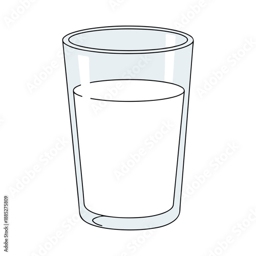 Simple glass of milk illustration vector graphic design