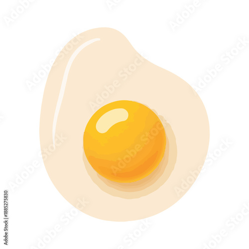 Fried Egg Yolk Sunny Side Up Breakfast Food Vector Illustration